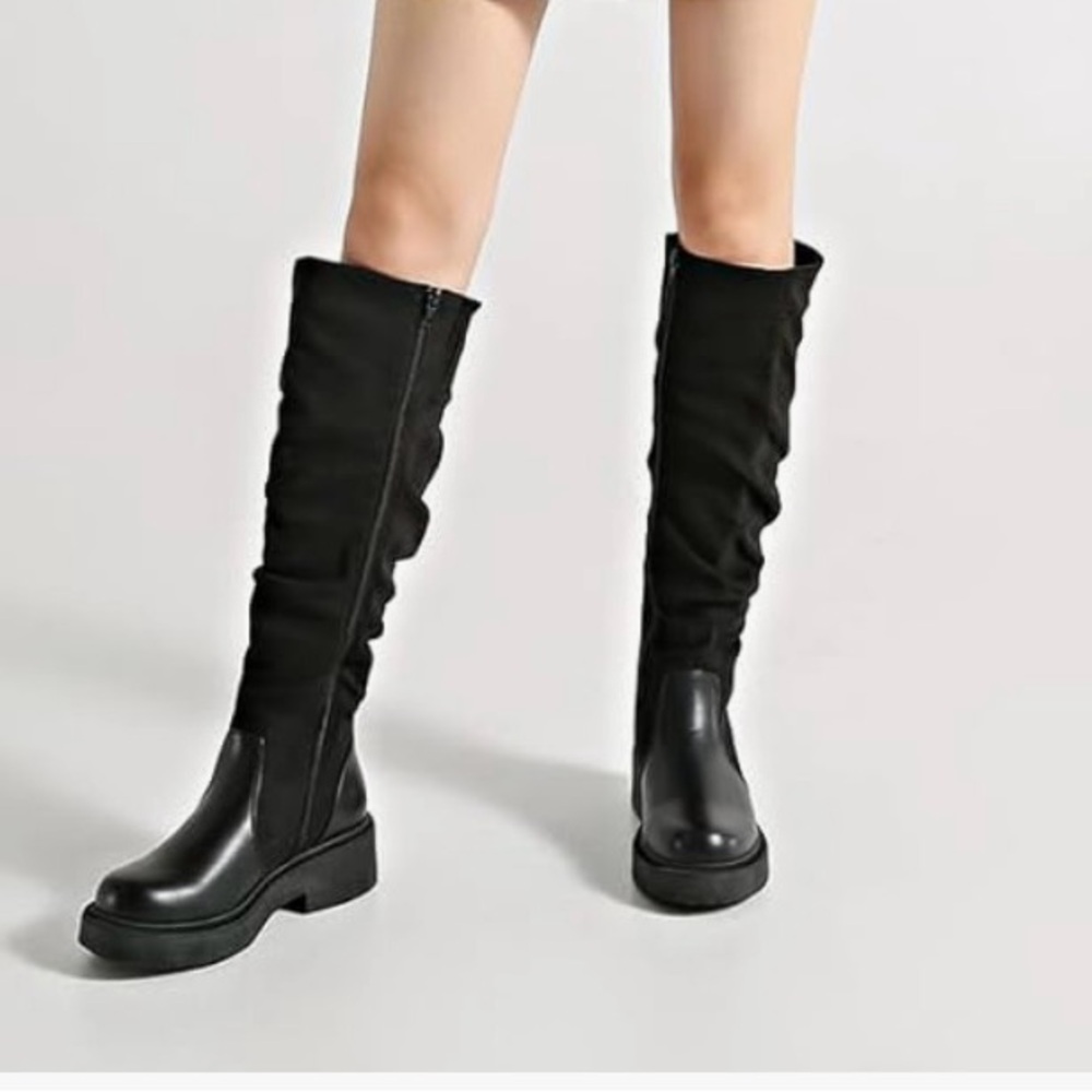Elegant Black Women's Combat Boots